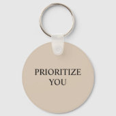 Minimal Prioritize You Quote Beige キーホルダー (裏面)