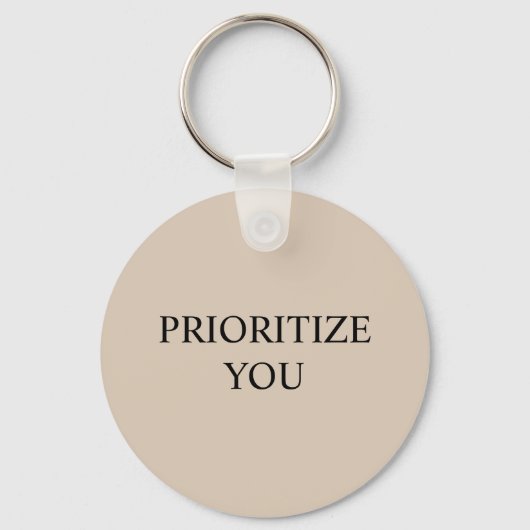 Minimal Prioritize You Quote Beige キーホルダー (裏面)