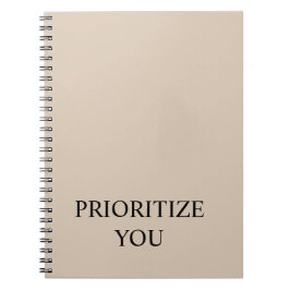 Minimal Prioritize You Quote Beige ノートブック