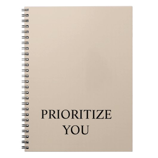 Minimal Prioritize You Quote Beige ノートブック (正面)