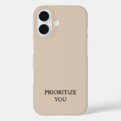 Minimal Prioritize You Quote Beige Case-Mate iPhoneケース (裏面)