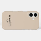 Minimal Prioritize You Quote Beige  Case-Mate iPhoneケース (裏面 (横))
