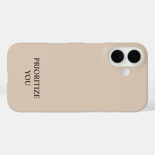 Minimal Prioritize You Quote Beige Case-Mate iPhoneケース (裏面 (横))