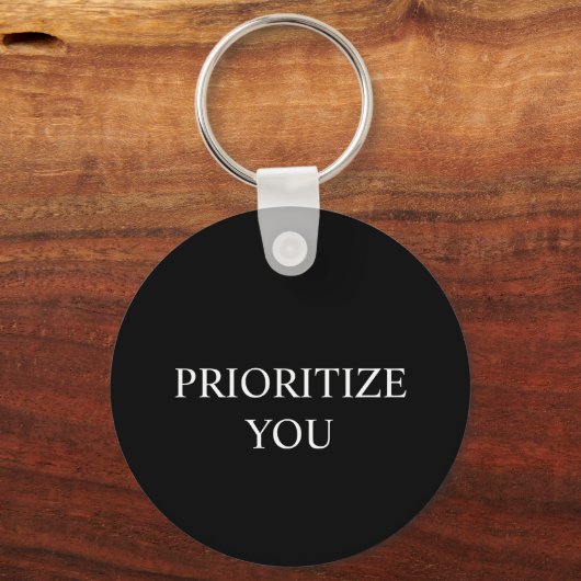 Minimal Prioritize You Quote black colour キーホルダー (正面)