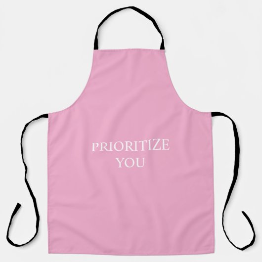 Minimal Prioritize You Quote Dusty Rose Pink エプロン (正面)