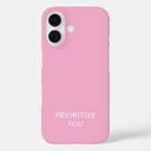 Minimal Prioritize You Quote Dusty Rose Pink Case-Mate iPhoneケース (裏面)