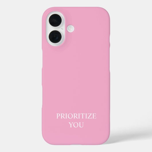Minimal Prioritize You Quote Dusty Rose Pink Case-Mate iPhoneケース (裏面)