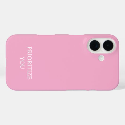 Minimal Prioritize You Quote Dusty Rose Pink Case-Mate iPhoneケース (裏面 (横))