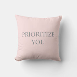 Minimal Prioritize You Quote pastel pink クッション