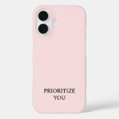 Minimal Prioritize You Quote Pastel Pink Case-Mate iPhoneケース (裏面)