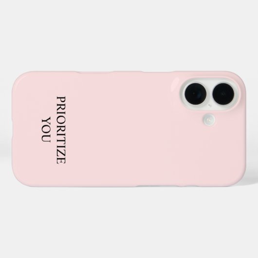 Minimal Prioritize You Quote Pastel Pink Case-Mate iPhoneケース (裏面 (横))
