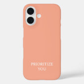 Minimal Prioritize You Quote Warm Blush Peach Case-Mate iPhoneケース (裏面)