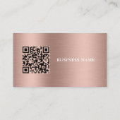  Minimal Professional Brushed Metal Blush Qr Code 名刺 (裏面)