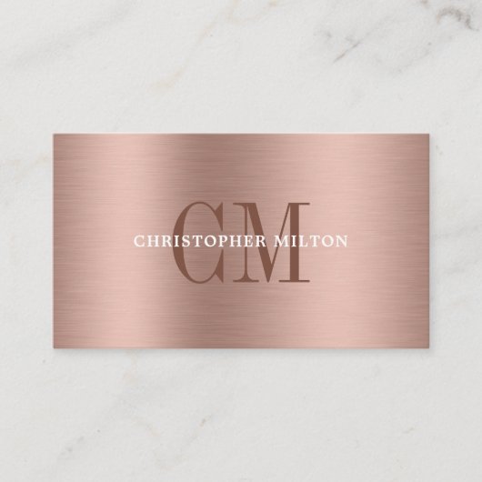  Minimal Professional Brushed Metal Blush Qr Code 名刺 (正面)