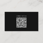 Minimal Professional Custom Logo QR Code Black 名刺 (裏面)