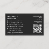 Minimal Professional Initials Black Networking  名刺 (裏面)