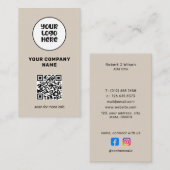 Minimal Professional Logo QR Code Social Media  名刺 (正面/裏面)