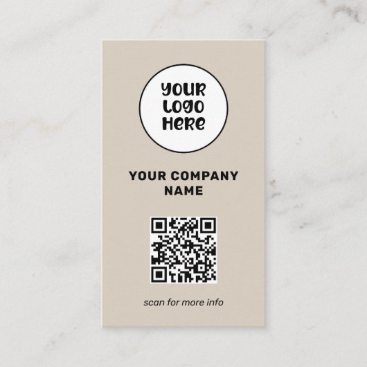 Minimal Professional Logo QR Code Social Media  名刺 (正面)