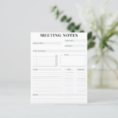 Minimal Professional Meeting Notes Planner (スタンド正面)