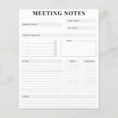 Minimal Professional Meeting Notes Planner (正面)