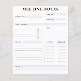 Minimal Professional Meeting Notes Planner
