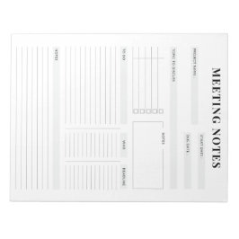 Minimal Professional Meeting Notes Planner ノートパッド