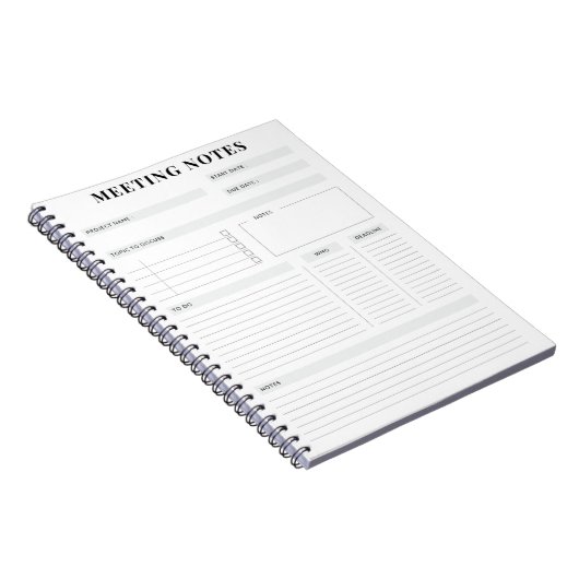 Minimal Professional Meeting Notes Planner ノートブック (右側)