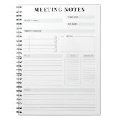 Minimal Professional Meeting Notes Planner ノートブック (正面)
