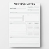 Minimal Professional Meeting Notes Planner フォトプラーク (正面)