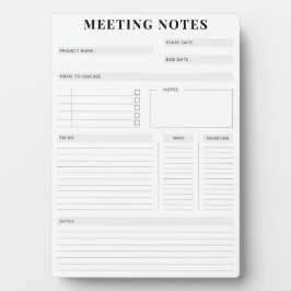 Minimal Professional Meeting Notes Planner フォトプラーク