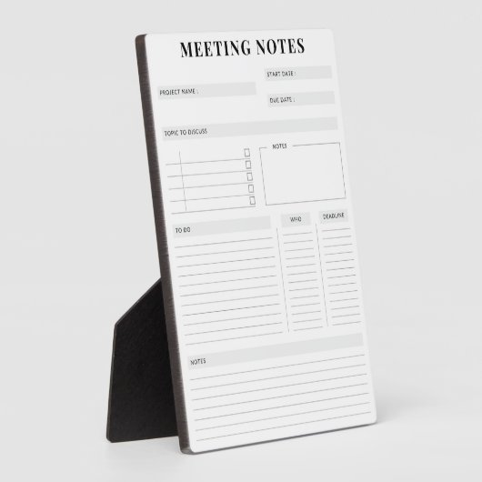 Minimal Professional Meeting Notes Planner フォトプラーク (側面)