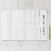 Minimal Professional Meeting Notes Planner ペーパーパッド (インサイチュ)