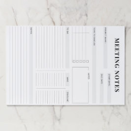 Minimal Professional Meeting Notes Planner ペーパーパッド