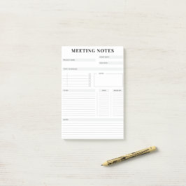 Minimal Professional Meeting Notes Planner ポストイット