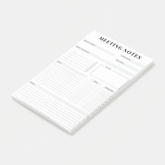 Minimal Professional Meeting Notes Planner ポストイット (アングル)