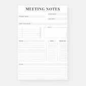 Minimal Professional Meeting Notes Planner ポストイット (正面)