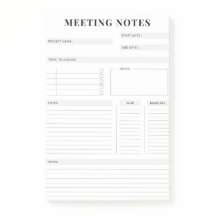 Minimal Professional Meeting Notes Planner