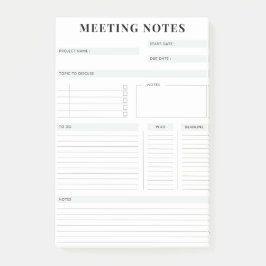 Minimal Professional Meeting Notes Planner ポストイット