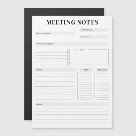Minimal Professional Meeting Notes Planner マグネット招待状