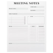Minimal Professional Meeting Notes Planner