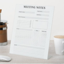 Minimal Professional Meeting Notes Planner 台座サイン