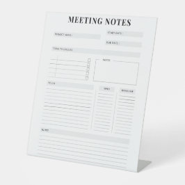 Minimal Professional Meeting Notes Planner 台座サイン
