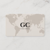 Minimal Professional Networking World Map Sand 名刺 (正面)