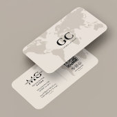 Minimal Professional Networking World Map Sand 名刺
