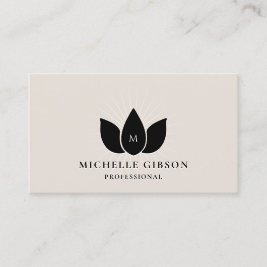 Minimal Professional Sand Networking Lotus 名刺 (正面)