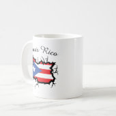 Minimal Puerto Rico Map National Flag コーヒーマグカップ (正面左)