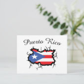Minimal Puerto Rico Map National Flag ポストカード (スタンド正面)