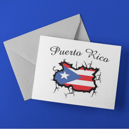 Minimal Puerto Rico Map National Flag ポストカード