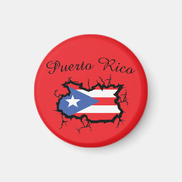 Minimal Puerto Rico Map National Flag マグネット