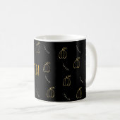 Minimal Pumpkin Line Art Mug コーヒーマグカップ (正面右)